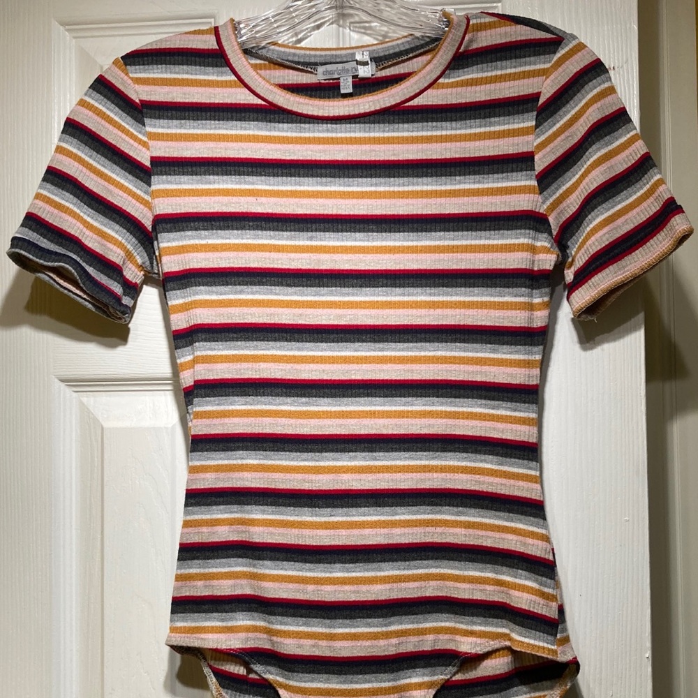 Women's Charlotte Russe stripe bodysuit